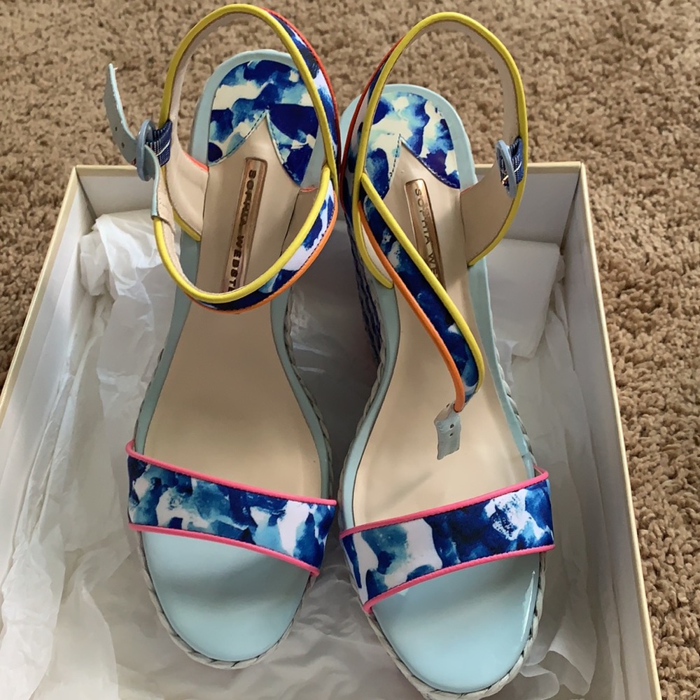 Sophia Webster Lucita Oceana Espadrilles size 10.5 Like New!
